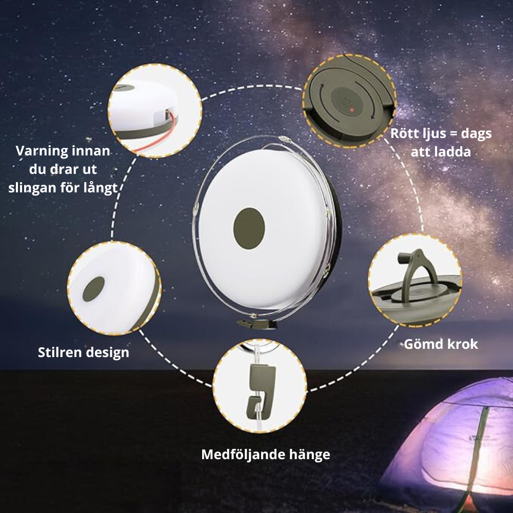 Solar-powered Portable LED String Lights | Camping Lighting