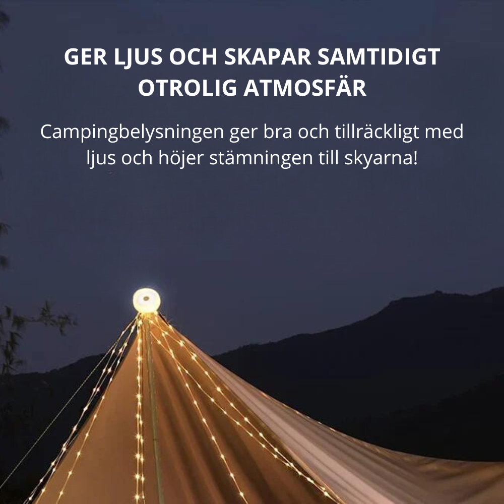 Solar-powered Portable LED String Lights | Camping Lighting