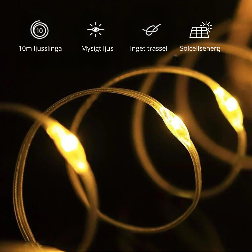 Solar-powered Portable LED String Lights | Camping Lighting